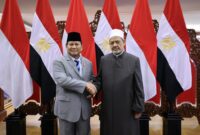 Menhan Prabowo Sambut Grand Syekh Al Azhar Prof. Ahmed di Kemhan